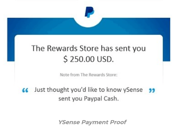 Ysense payment proof