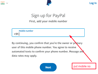 paypal account mobile no