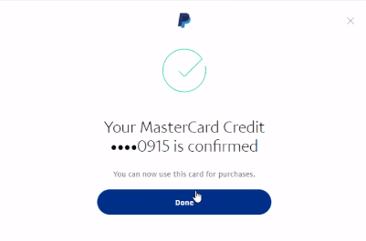 paypal linked card done