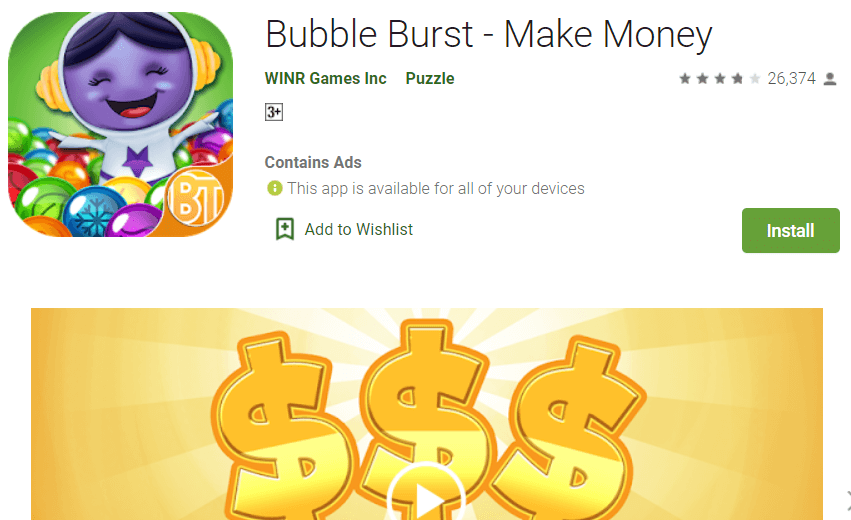 Bubble Burst app