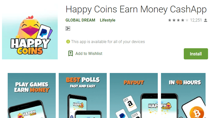 Happy Coins Earn Money CashApp