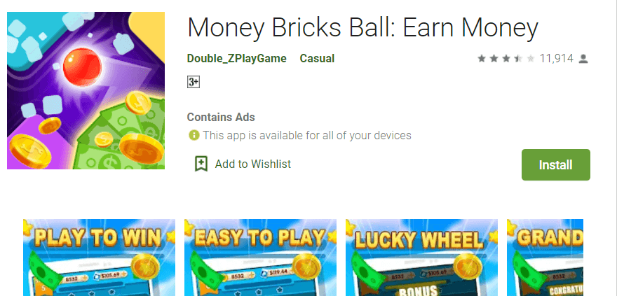  Money Bricks Ball app