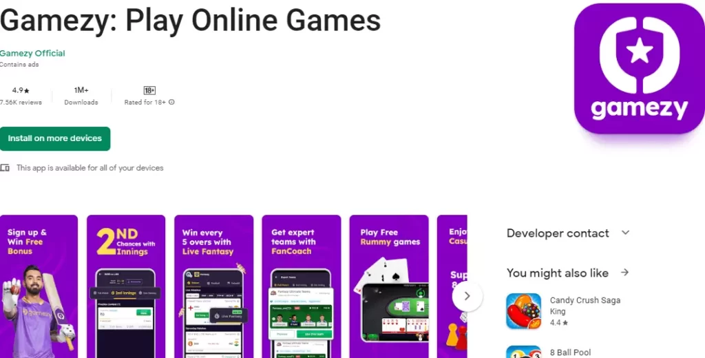 Fantasy Cricket Apps Gamezy




