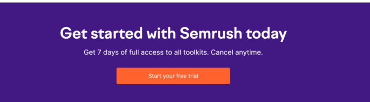 Semrush 7 day free trial offers