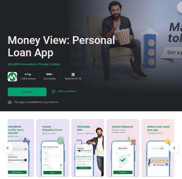 Money View Instant personal app